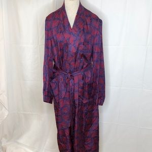 Men's Red and Blue Patterned Robe